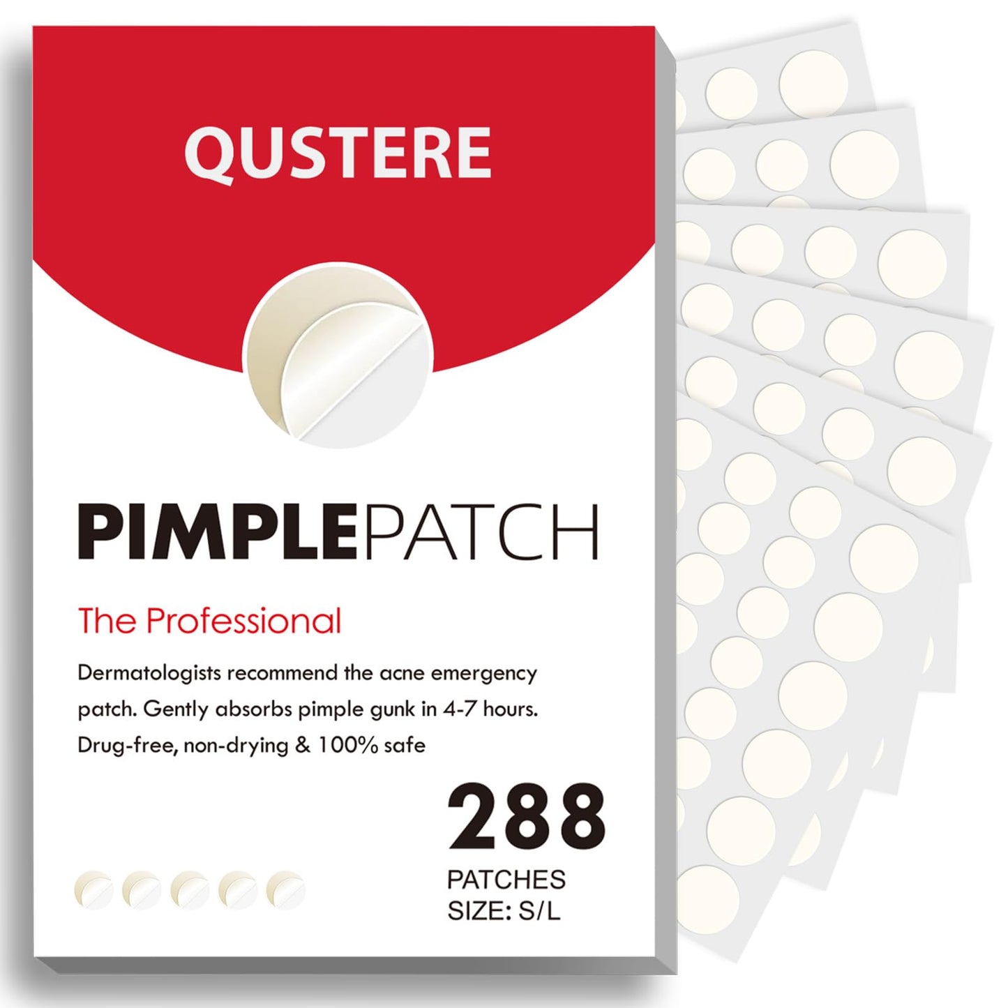 QUSTERE Pimple Patches for Face, Hydrocolloid Acne Patches, Cute Round Shape Zit Covers, Spot Stickers with Tea Tree, Salicylic Acid & Cica Oil| 2 Beauty & Personal Care QUSTERE