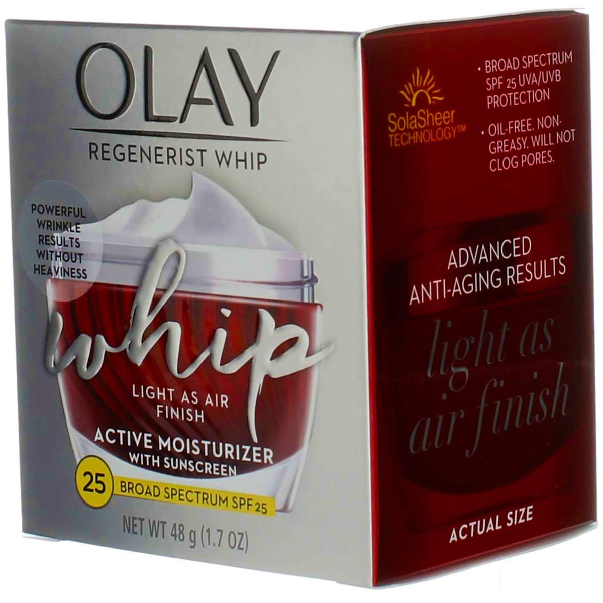 Olay Regenerist Whip Active Moisturizer Spf#25 1.7 Ounce Jar (50ml) (3 Pack) Beauty & Personal Care Olay