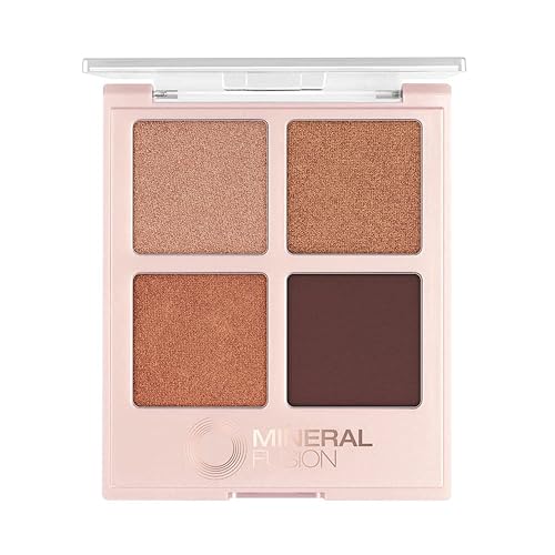 Mineral Fusion Eyeshadow Palette - Four Pressed Powder Shades in Matte, Satin, and Shimmer Finishes - Natural, Lightweight Vegan Eye Makeup Beauty & Personal Care Mineral Fusion
