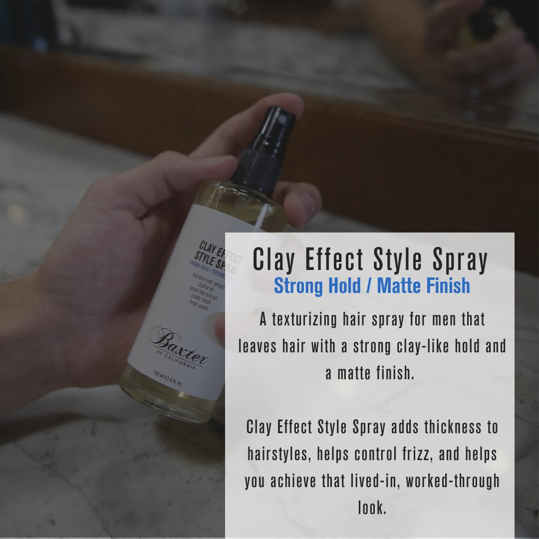 Baxter of California Clay Effect Style Spray for Men | Textured Finish | Strong Hold | Hair Styler | 4 fl. oz. Beauty & Personal Care Baxter of California