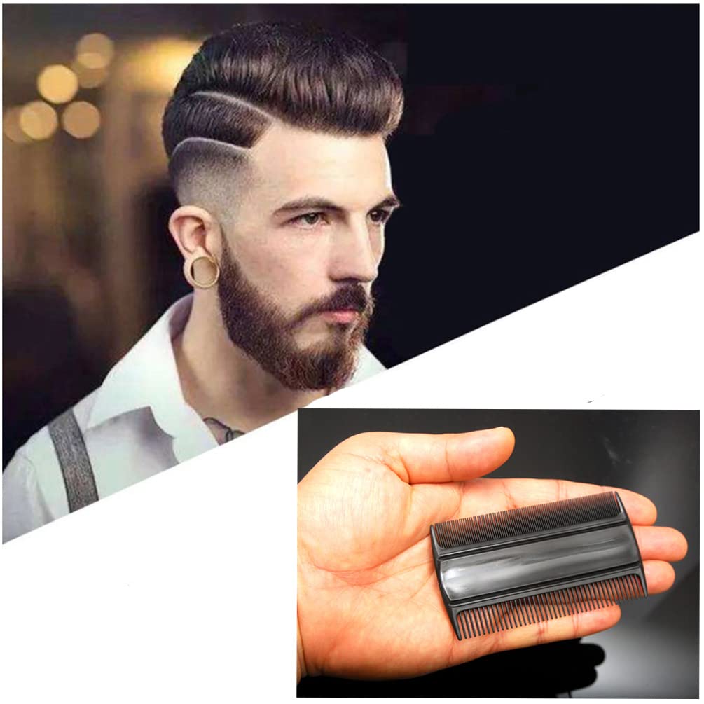 Favorict (3 Pack) 3.5" Pocket Hair Comb Beard & Mustache 2 Sides Combs for Men's Hair Beard Mustache and Sideburns (Black) Beauty and Personal Care Favorict