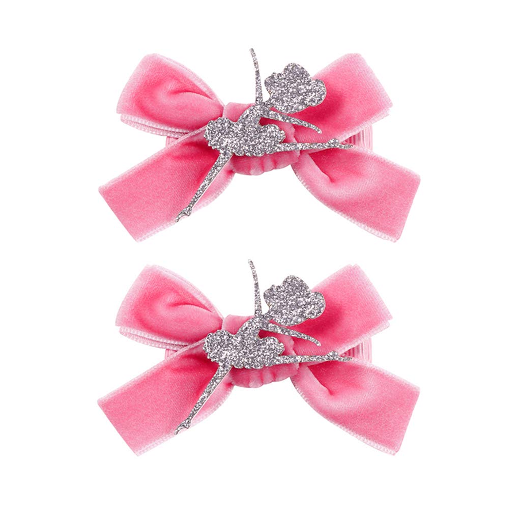 Ballet Dance Hair Clips Ballet Girls HairPin Girl Dance HairClips Hair Pin JBC37 (Silver Dance Girl-Pink Bow) Beauty & Personal Care BBTDIN