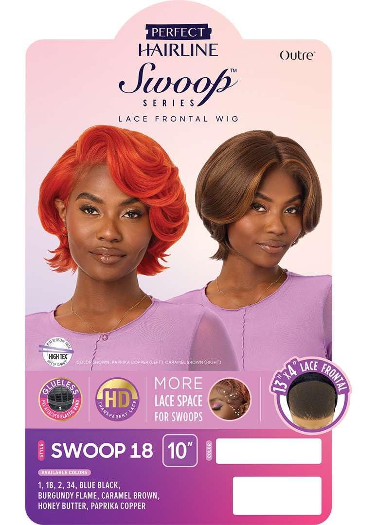 Outre Lace Front Wig - Perfect Hair Line 13X4 - Swoop Series - Swoop 18 (DARK BROWN 2)