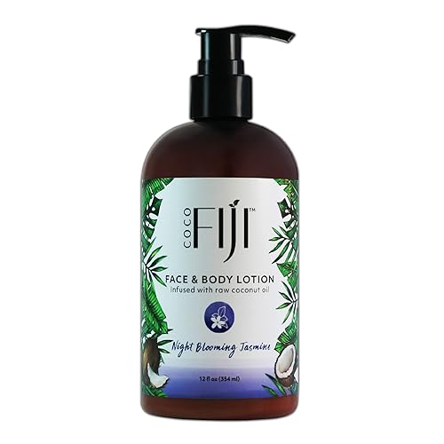 Coco Fiji Face & Body Lotion Infused With Coconut Oil | Lotion for Dry Skin | Moisturizer Face Cream & Massage Lotion for Women & Men | Night Blooming Beauty & Personal Care Organic Fiji