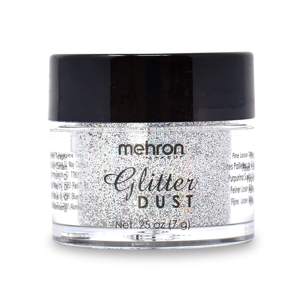 Mehron Makeup Paradise Glitter FX | Professional Cosmetic for Makeup & Art | Vibrant & Shimmering Loose Glitter .25 oz (7 g) (Holographic Silver) Beauty & Personal Care Mehron