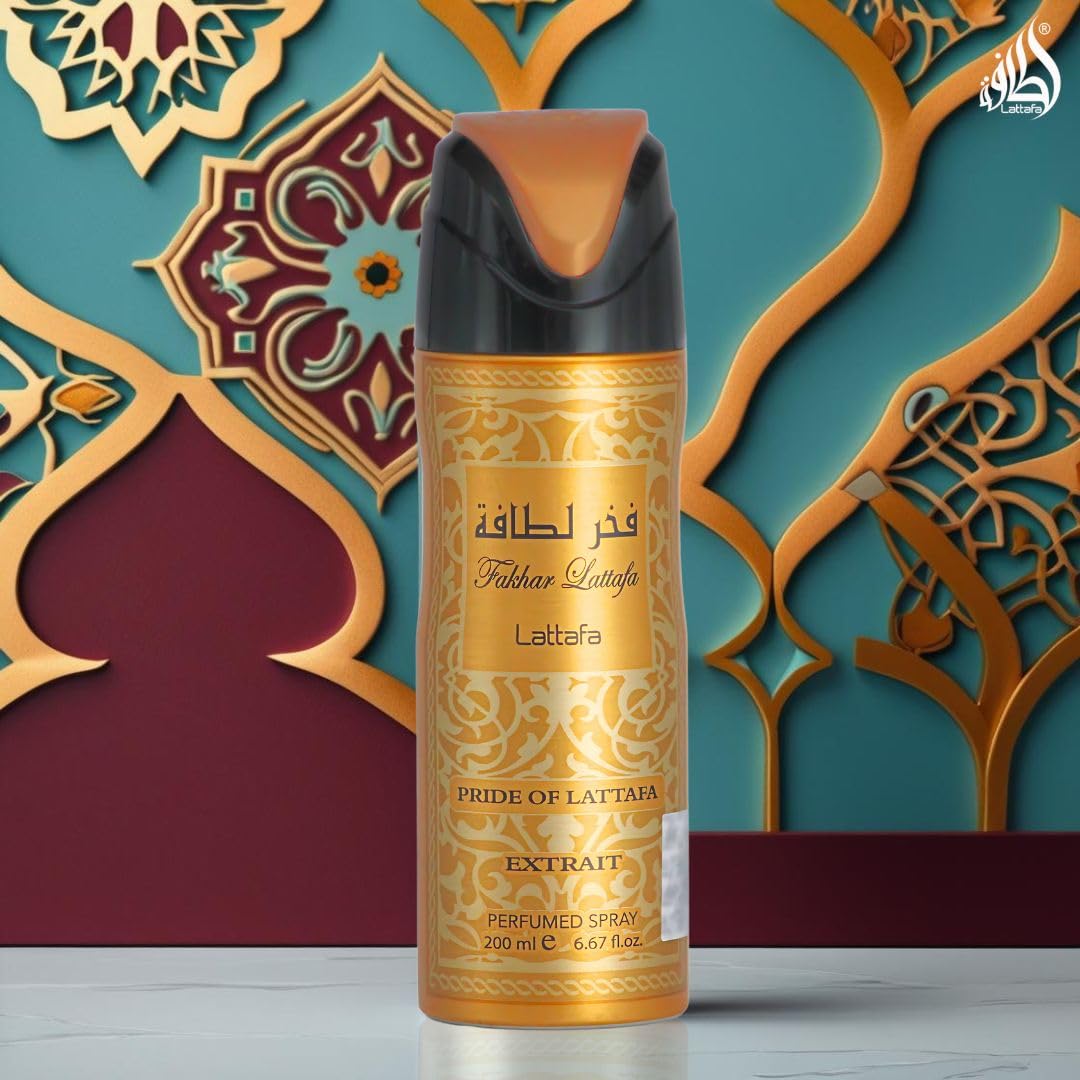 Lattafa Fakhar Gold Extrait for Men - Fresh, Spicy, Floral, Leather - Perfumed Deodorant Spray, 6.67 Ounce / 200 ml Beauty and Personal Care Lattafa