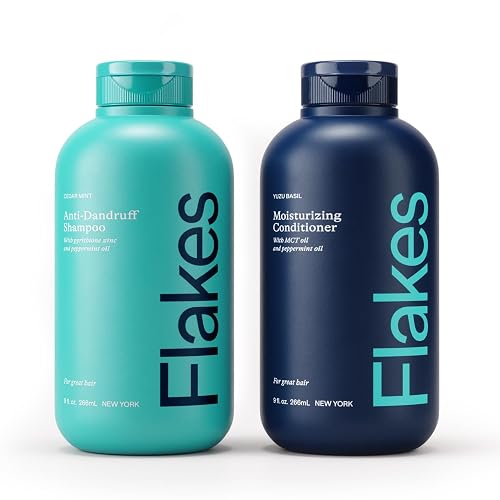 Flakes Anti Dandruff Shampoo and Conditioner Set | Dry, Flaky, & Itchy Scalp Shampoo | Sulfate & Paraben Free for Healthy Hair | Hydrating Shampoo Beauty & Personal Care Flakes