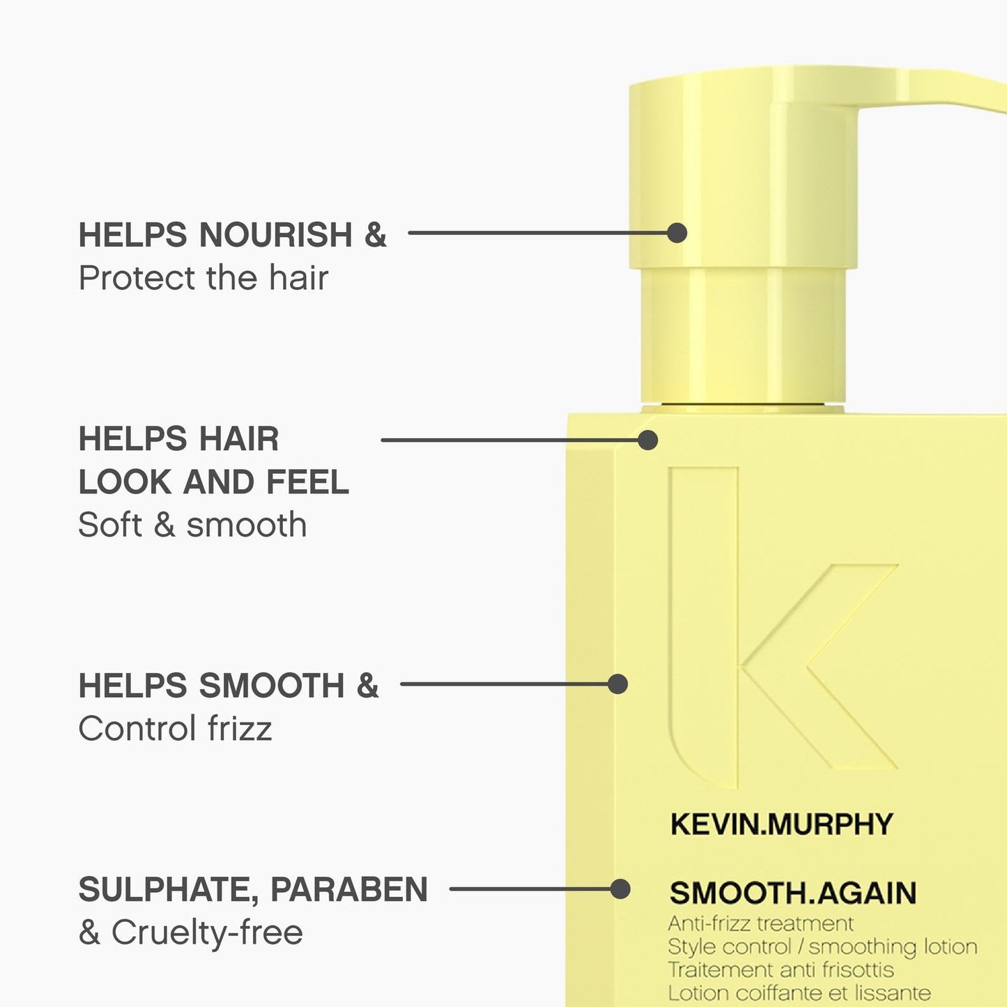 KEVIN.MURPHY SMOOTH.AGAIN - Smoothing, Leave-In Conditioner - For Thick, Coarse & Unruly Hair - Anti-Frizz Treatment - Styling Product for Hair Shine Beauty & Personal Care Kevin Murphy