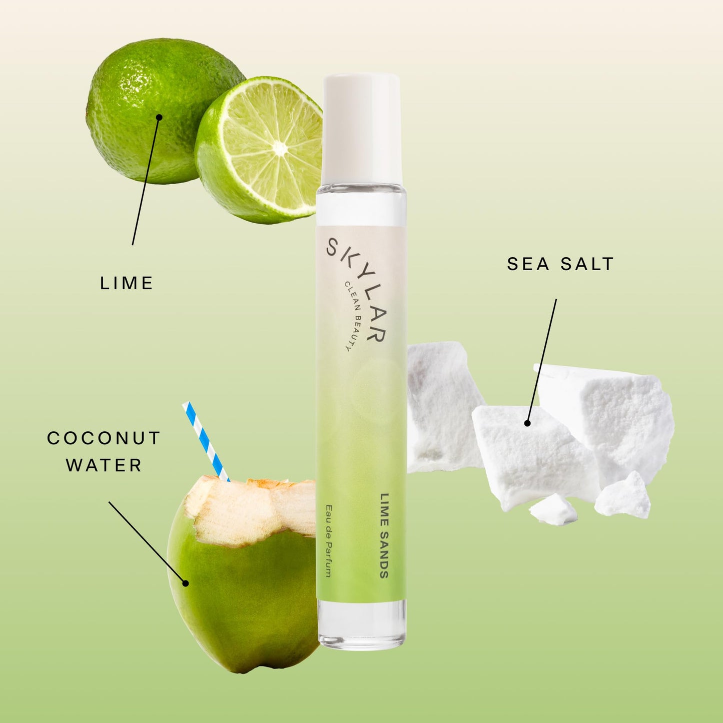 Skylar Lime Sands Travel Spray for Women - Mini Citrus Coconut Perfume, Lime, Sea Salt & Coconut Water Notes - Hypoallergenic, Vegan, Clean Fragrance Beauty & Personal Care Skylar