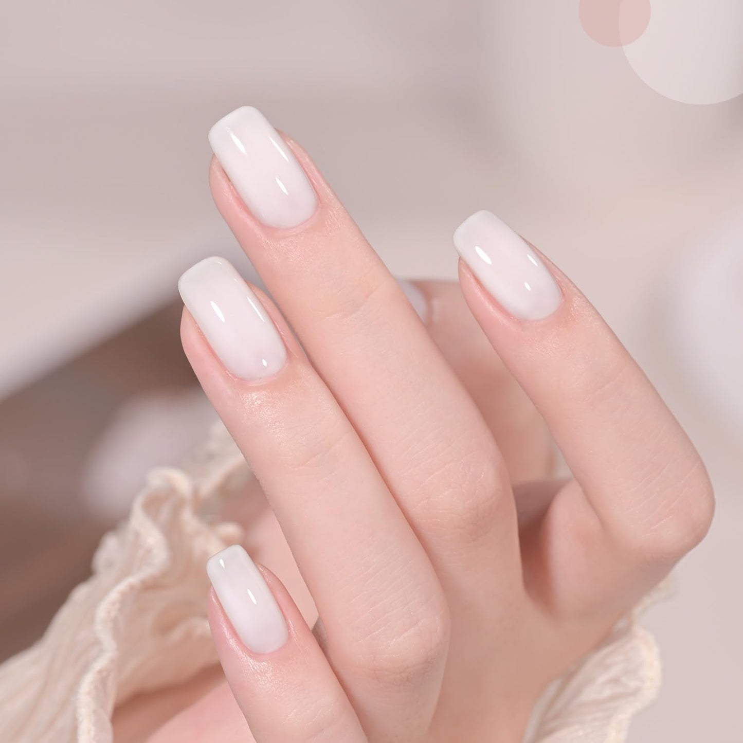 GAOY Sheer Light Pink Gel Nail Polish, 16ml 2 Colors 1352 1482 Jelly Milky White Translucent Soak Off UV Gel Polish Set for Nail Art DIY Manicure at Beauty and Personal Care GAOY