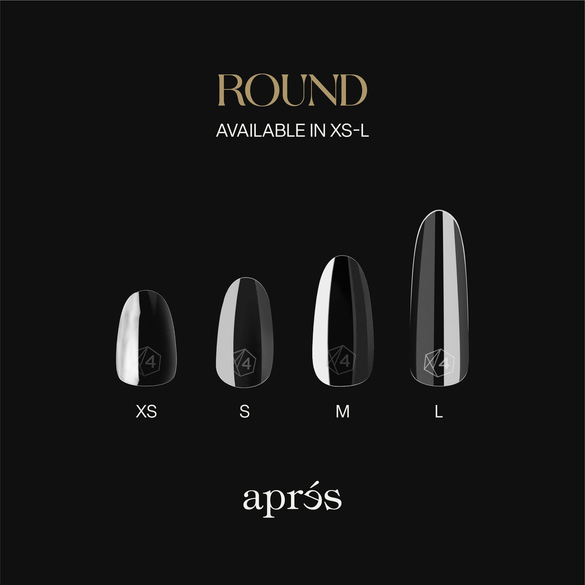Apres Gel-X® Round Box of Nail Tips | 280 Tips, Soft Gel Tips, 14 Sizes 00-9 | Half-sizes Included (Sculpted Round Short)