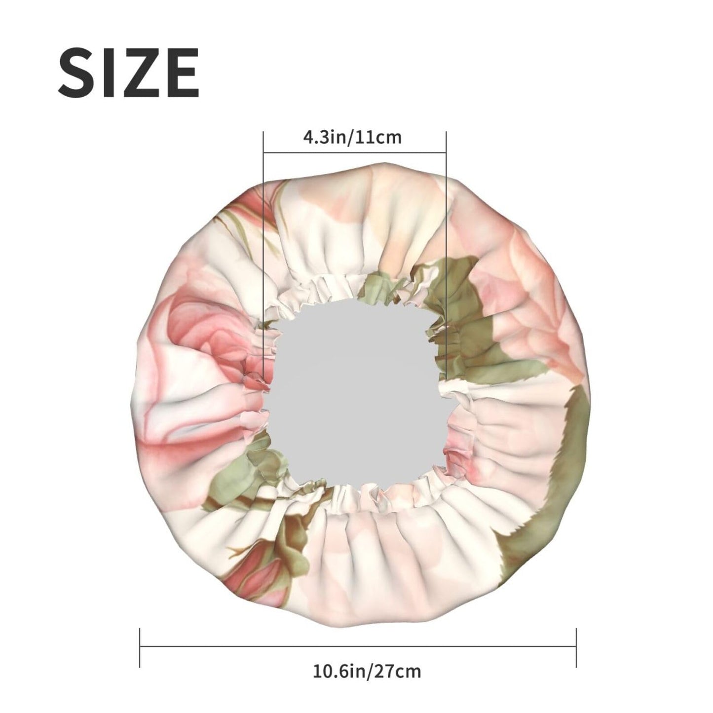Beauty Roses Shower Cap for Women Men Large Reusable Shower Bonnet Double-Layer Waterproof Bath Caps Elastic Band Hair Hat for All Hairstyles Beauty and Personal Care BWLHJKE