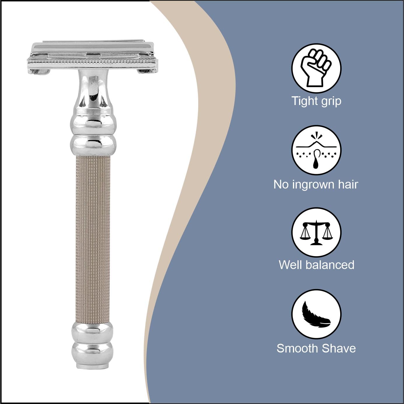 Pearl The Double Edge Men's/Boy's Safety Razor SBF-11 Butterfly Razor (Silver) Beauty and Personal Care PEARL