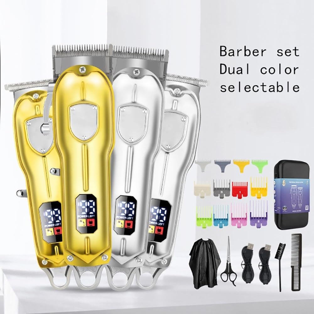 HEYLZBKCF Mens Hair Clippers 2PCS Machine Suit Trimmer Clipper Vintage Oil Head Quick Haircut Stainless Steel Cutter Motor Power USB Rechargeable Beauty and Personal Care HEYLZBKCF