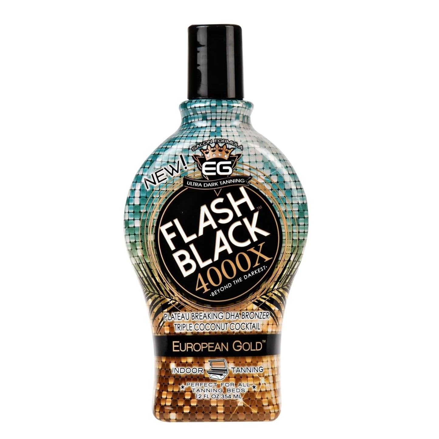 European Gold Flash Black 4000X Indoor Tanning Lotion with Time-Release DHA Bronzers, 12 oz Beauty & Personal Care Flash Black