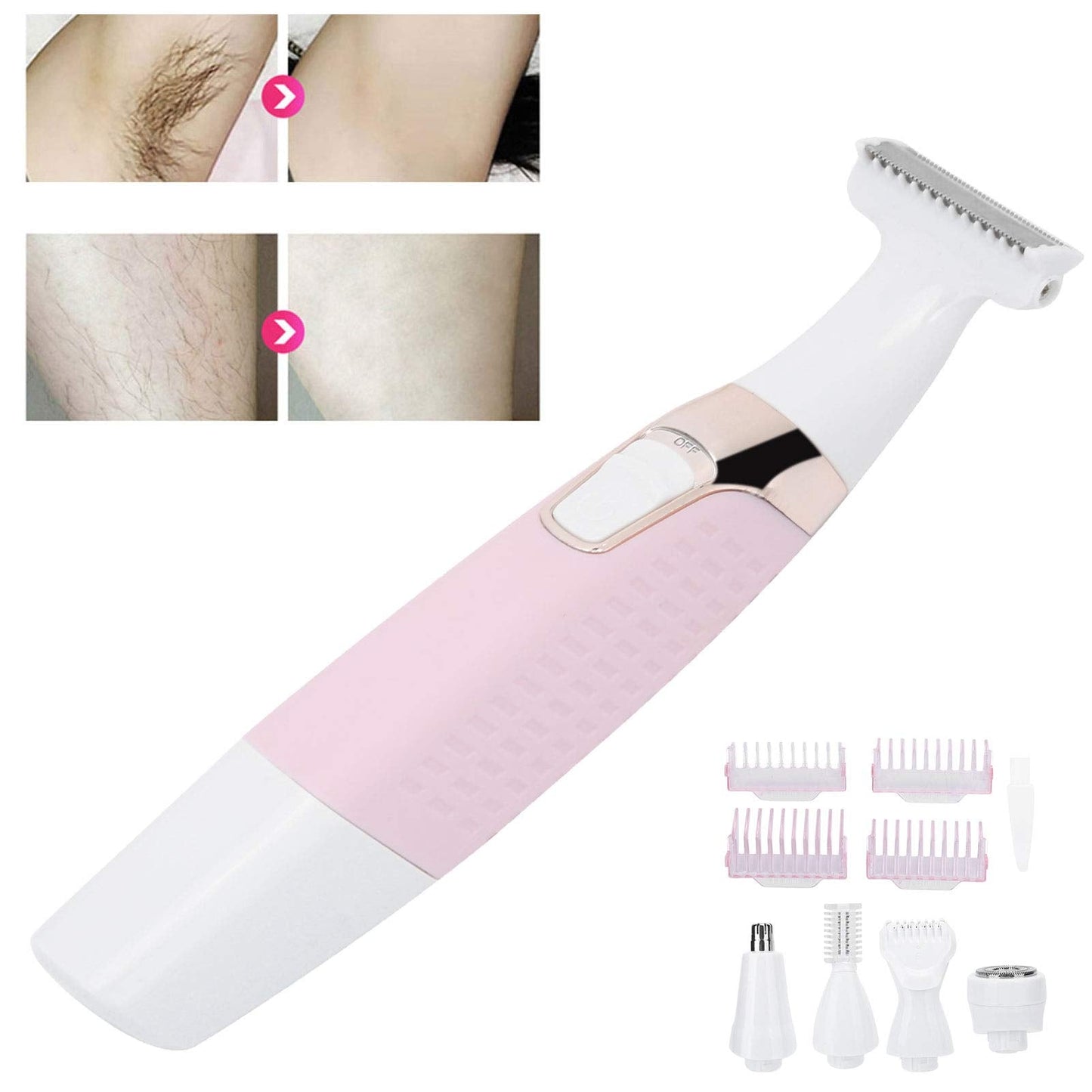 Epilators Hair Removal for Women, Electric Body Depilator 5-in-1 USB Rechargeable with Multiple Attachments Hair Removal Device for Full Body and Hair Beauty and Personal Care Dioche