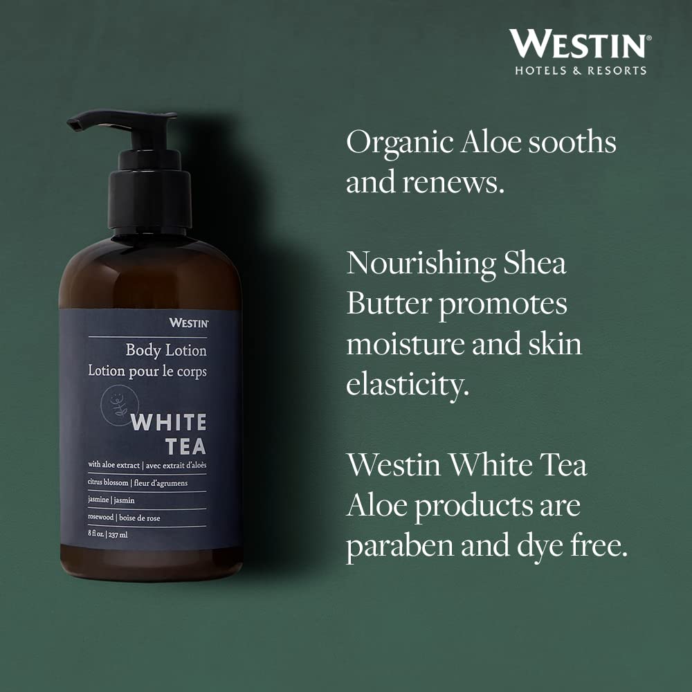 Westin White Tea Aloe Body Lotion | Hotel Spa Cream | Daily Hydration | Hand Lotion Pump | 8 oz Signature Scent Skin Moisturizer Beauty & Personal Care Westin
