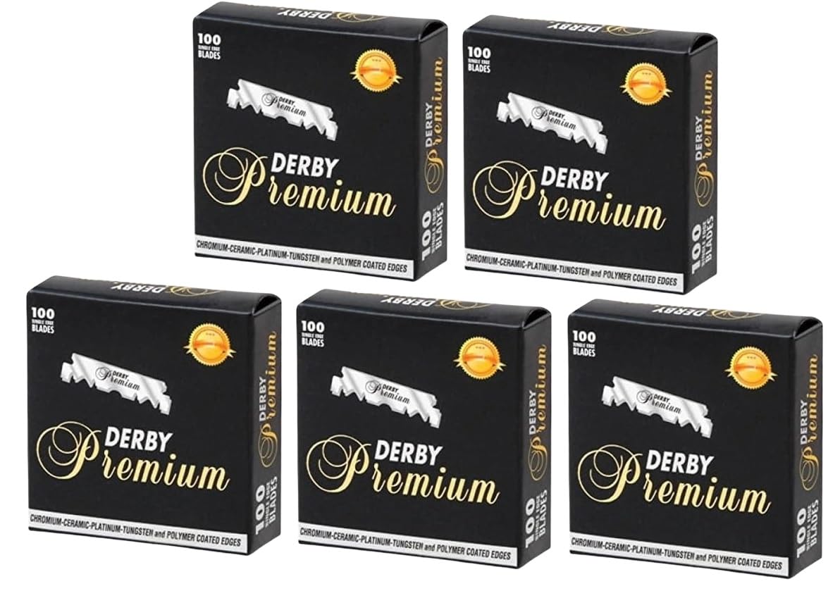500 "Derby Premium" Single Edge Razor Blades for straight razor Beauty and Personal Care Derby