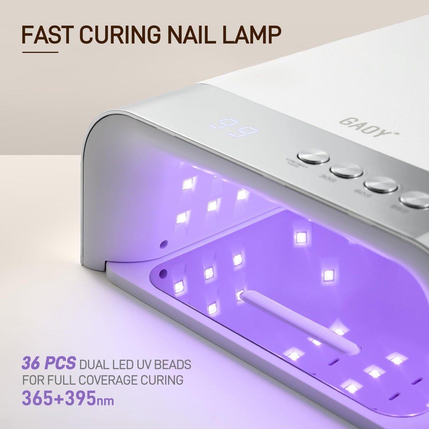 GAOY Professional UV Nail Lamp, Big Cavity Design for Long Nails, 36 LED Fast Curing Light with Infrared Sensor for Salon Gel and Acrylic Polish Beauty and Personal Care GAOY
