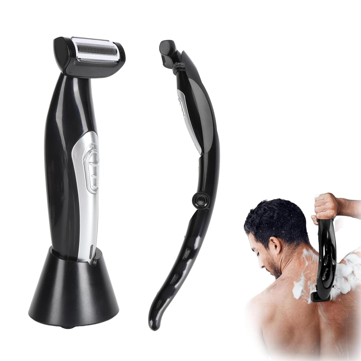 VBESTLIFE Back Shavers for Men, Body Shaver with Removable Extreme Reach Handle, Electric Back Hair Groomer, Wet and Dry Trimming Beauty and Personal Care VBESTLIFE