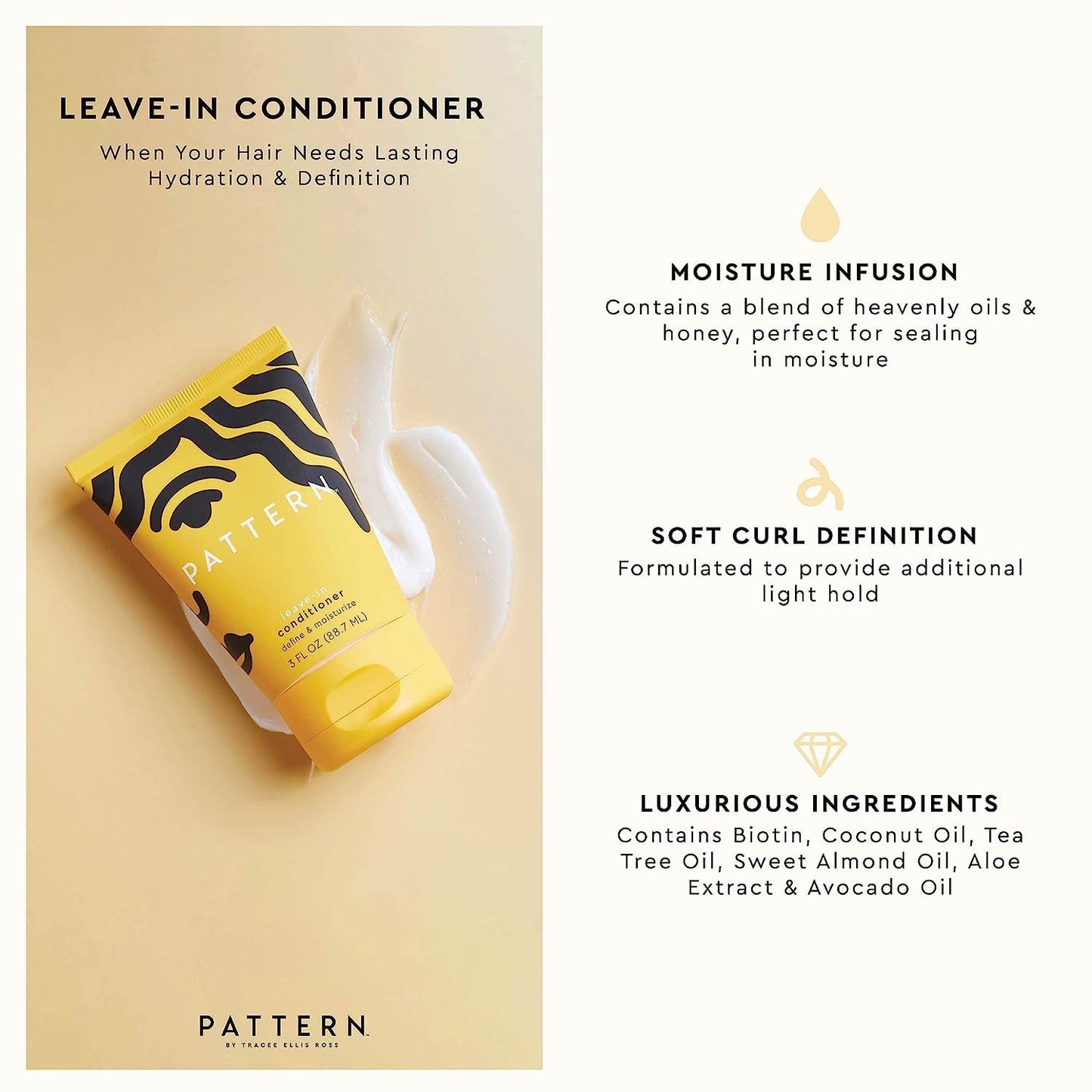 PATTERN Beauty by Tracee Ellis Ross Texture Travel Kit for Curly & Coily Hair, 3a-4c, Includes 3 oz Leave-In Conditioner, Intensive Conditioner Beauty & Personal Care PATTERN