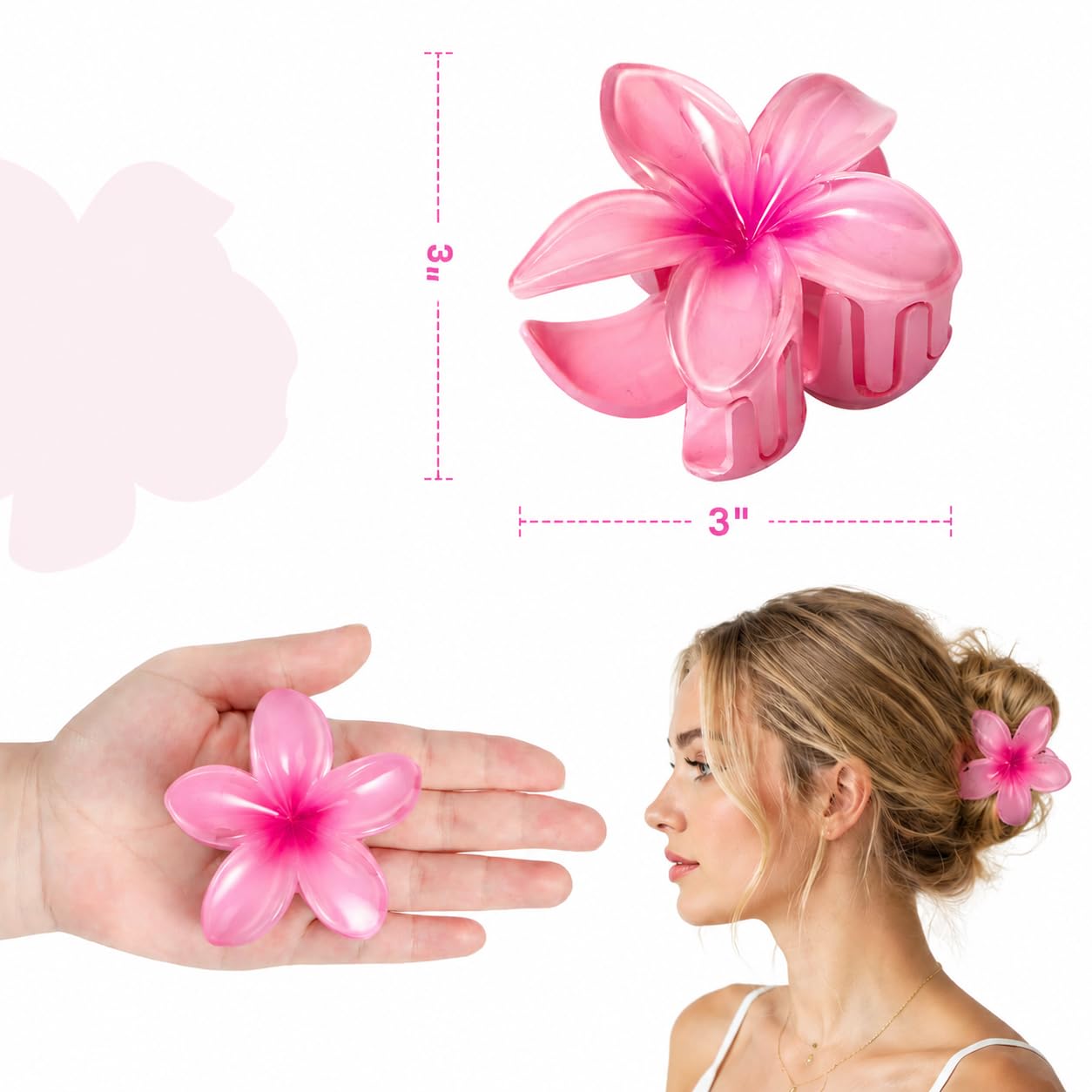 Vigorpace 6 Pcs Flower Hair Claw Clips for Women Girls, Hawaiian Hibiscus Hair Clips, Cute Summer Beach Hair Accessories for Thick Thin Hair Beauty and Personal Care Vigorpace