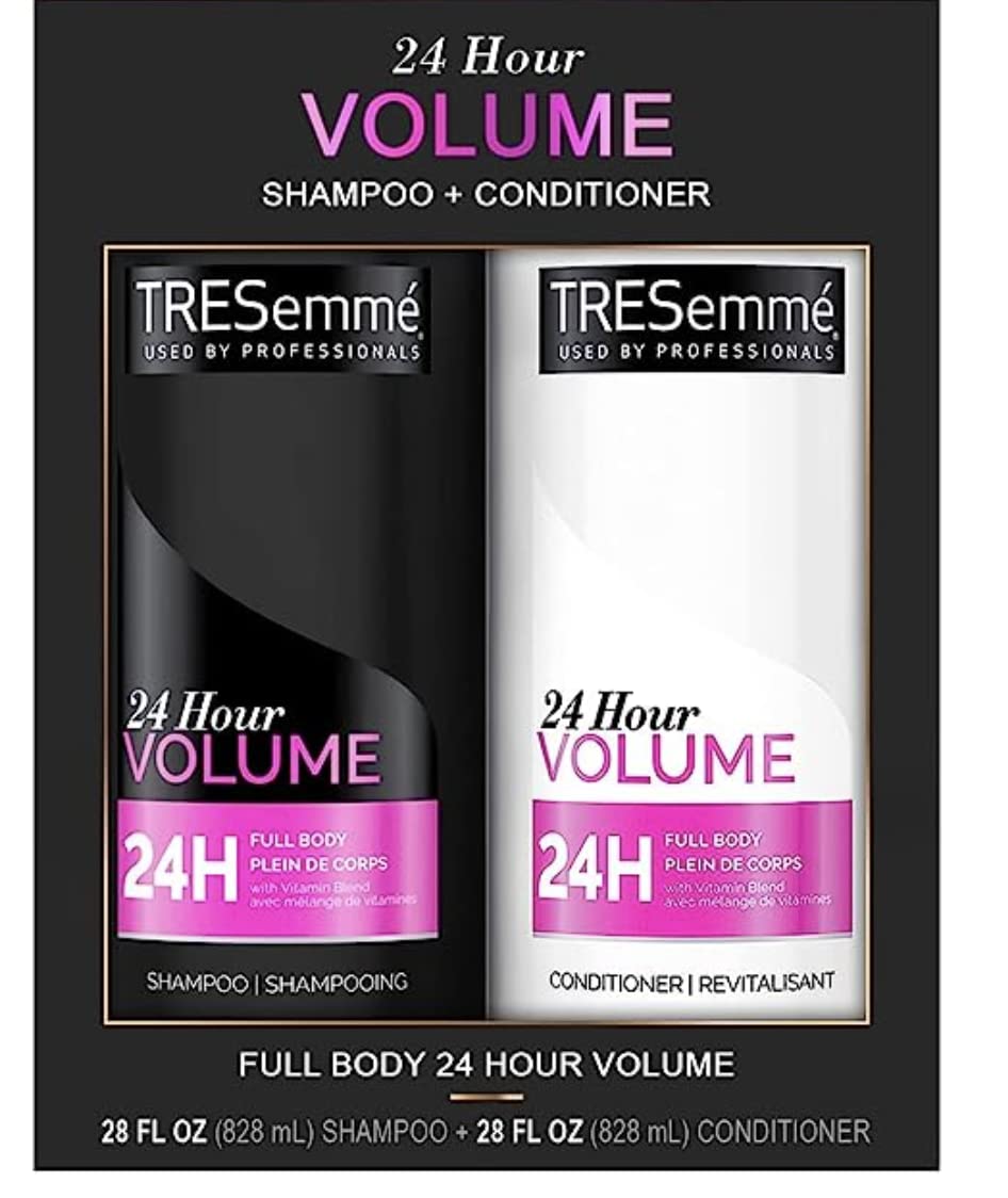 TRESemmé 24 Hour Volume Shampoo Formulated with Pro Style Technology 28 oz Bundle with TRESemmé 24 Hour Volume Conditioner For Fine Hair Formulated Beauty & Personal Care TRESemmé