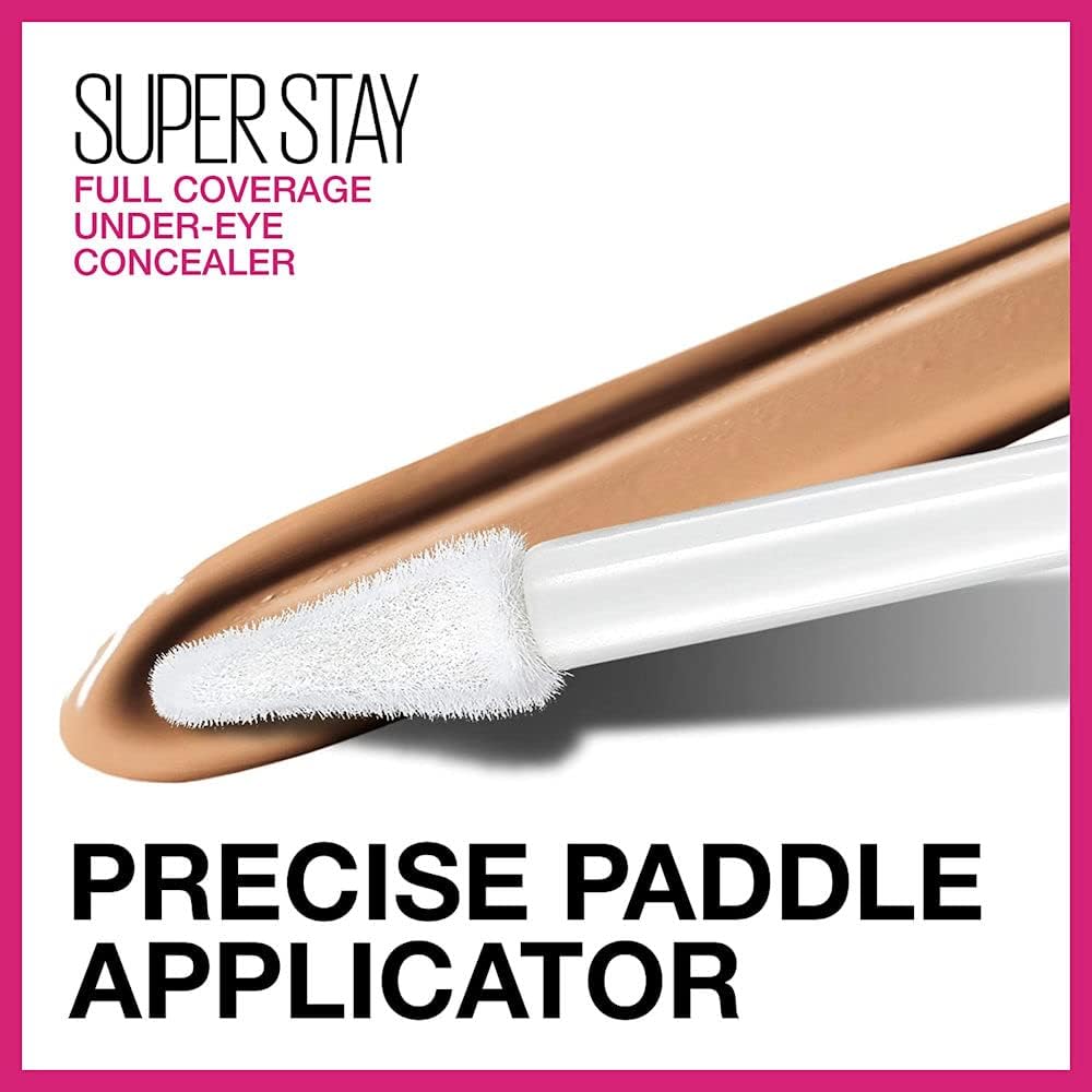 Maybelline New York Super Stay Super Stay Full Coverage, Brightening, Long Lasting, Under-eye Concealer Liquid Makeup For Up To 24H Wear, With Paddle