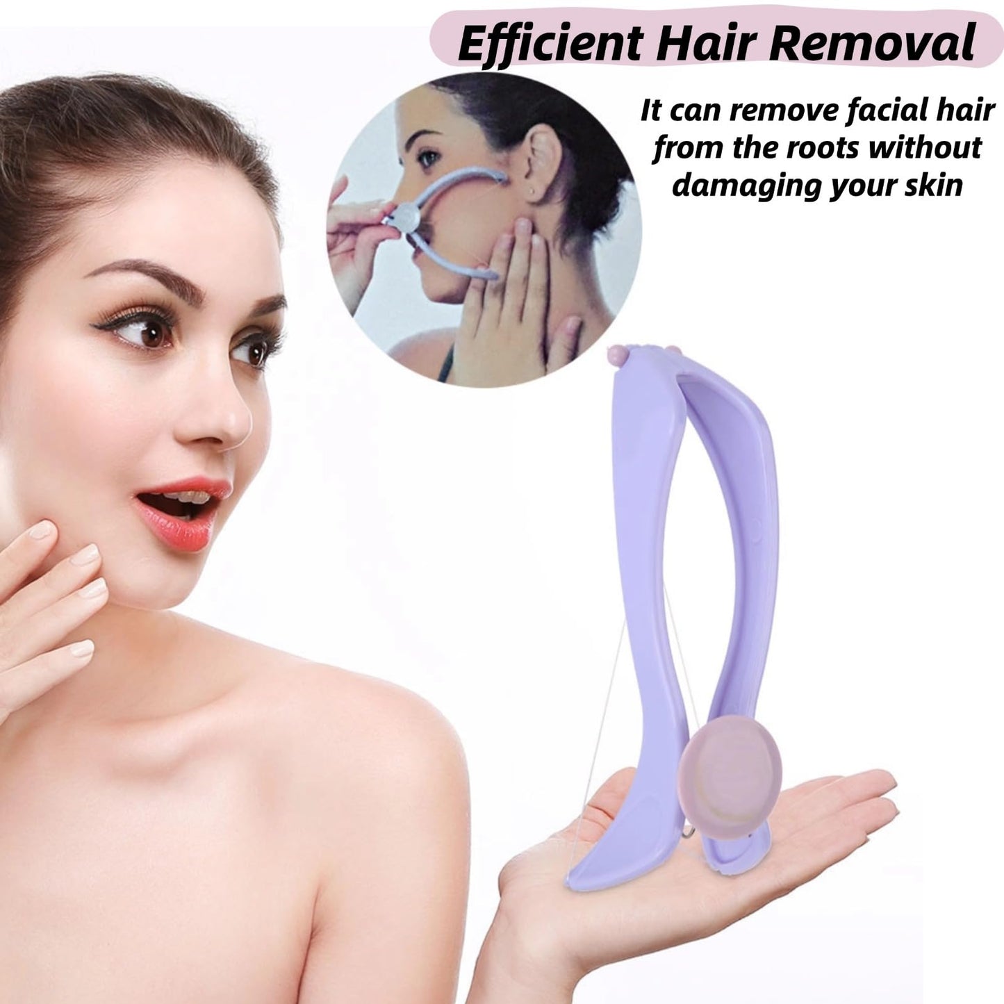 EIMSOAH Facial Hair Removal for Women, with Threading Removal Tool, Portable Size for Facial, Neck Hair (Glasses Box) Beauty and Personal Care EIMSOAH