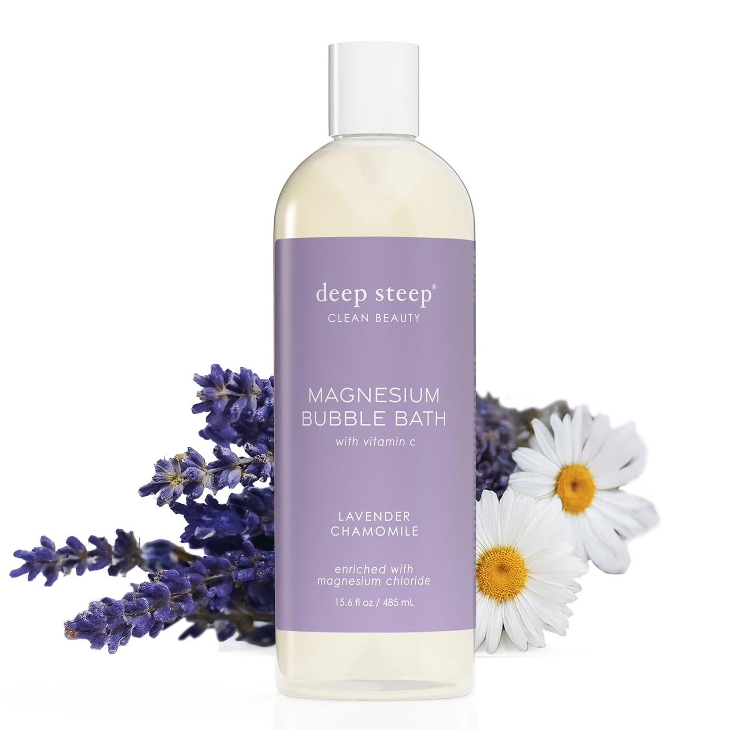 Deep Steep Magnesium Bubble Bath, 15.6 oz - Foaming Soak with Magnesium, Coconut Oil, Aloe, Vitamin C, Shea Butter & Argan Oil - Vegan, Clean Beauty Beauty and Personal Care Deep Steep