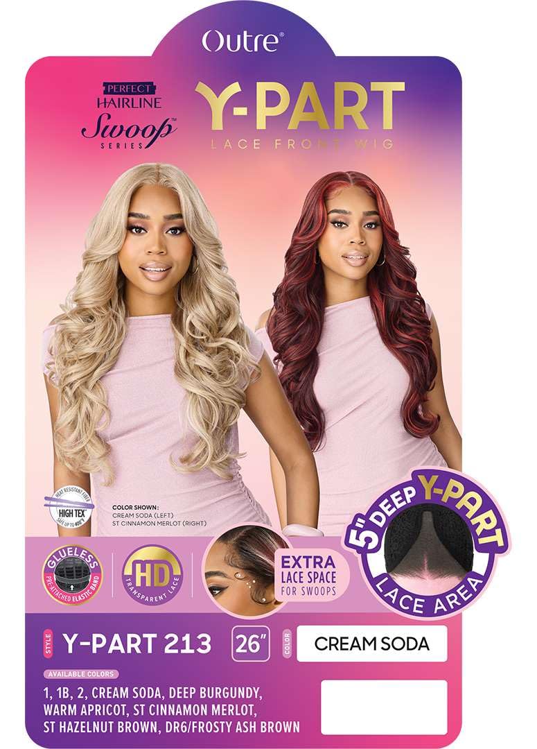 Outre Lace Front Wig - Perfect Hair Line - Swoop Series Y-Part 213 (OFF BLACK 1B)