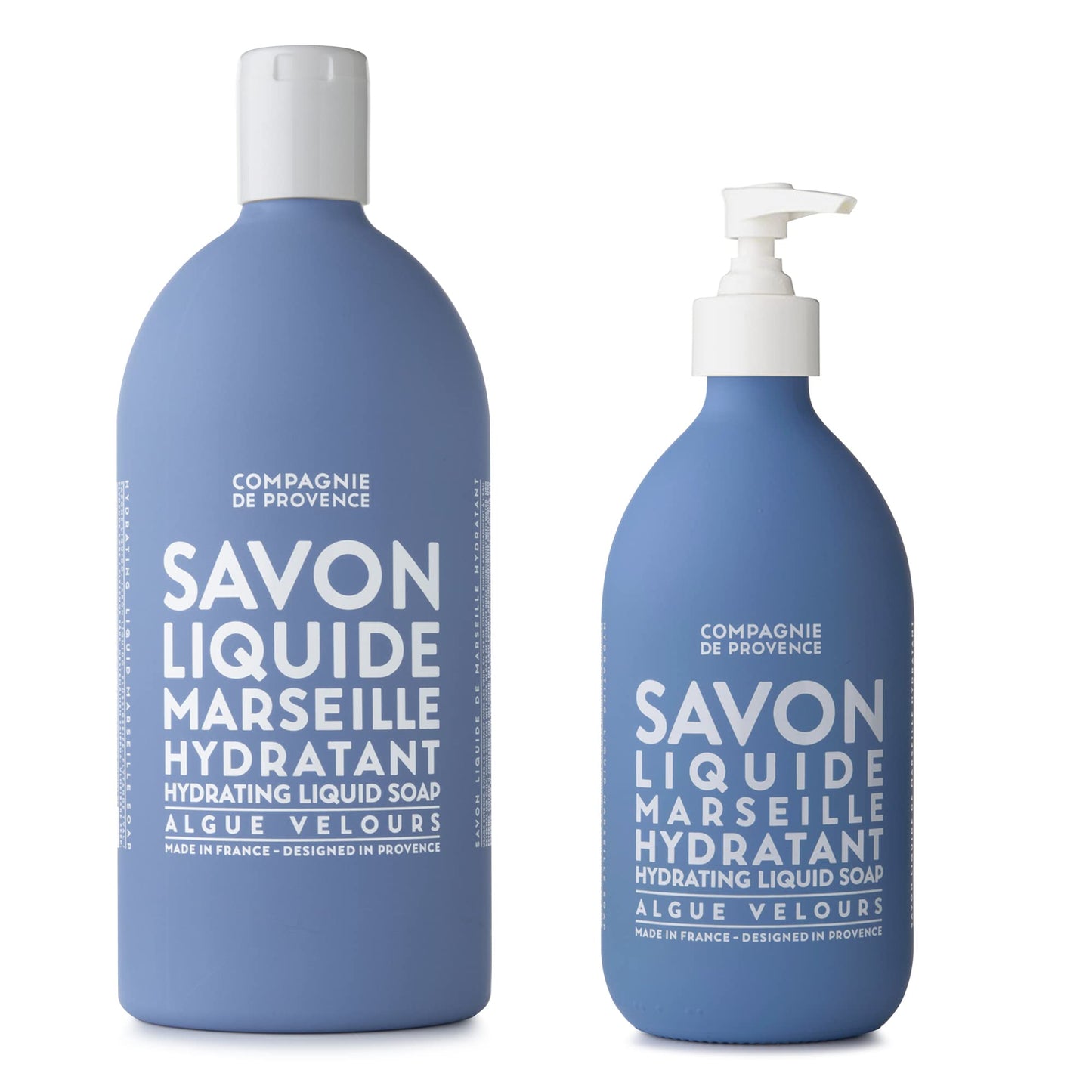 Compagnie de Provence Savon de Marseille Extra Pure Liquid Soap - Velvet Seaweed - 16.7 Fl Oz Glass Pump Bottle and 33.8 fl oz Plastic Bottle Refill Beauty & Personal Care La Compagnie de Provence