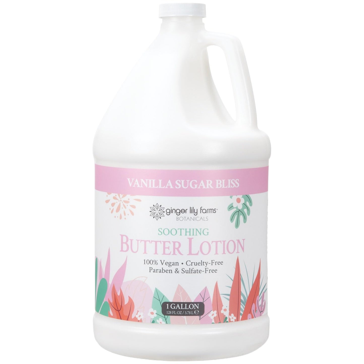 Ginger Lily Farms Botanicals Soothing Butter Lotion for Dry Skin, 100% Vegan & Cruelty-Free, Vanilla Sugar Bliss Scent, 1 Gallon (128 fl oz) Refill Beauty & Personal Care Ginger Lily Farms