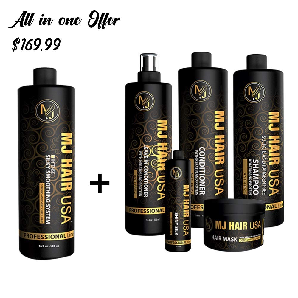 MJ Hair Silky Smoothing System 500 ml (All in one offer) Beauty & Personal Care MJ HAIR USA