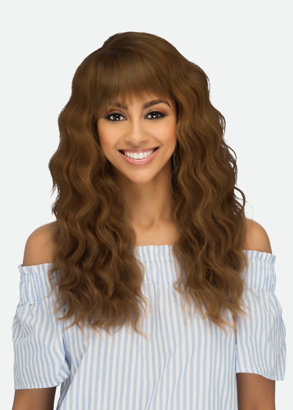 Vivica A. Fox Amore Mio Collection 22? Layered Loose Deep Wave with Front Bang High Heat Synthetic Hair - AW-KATRINA (FS4/27)