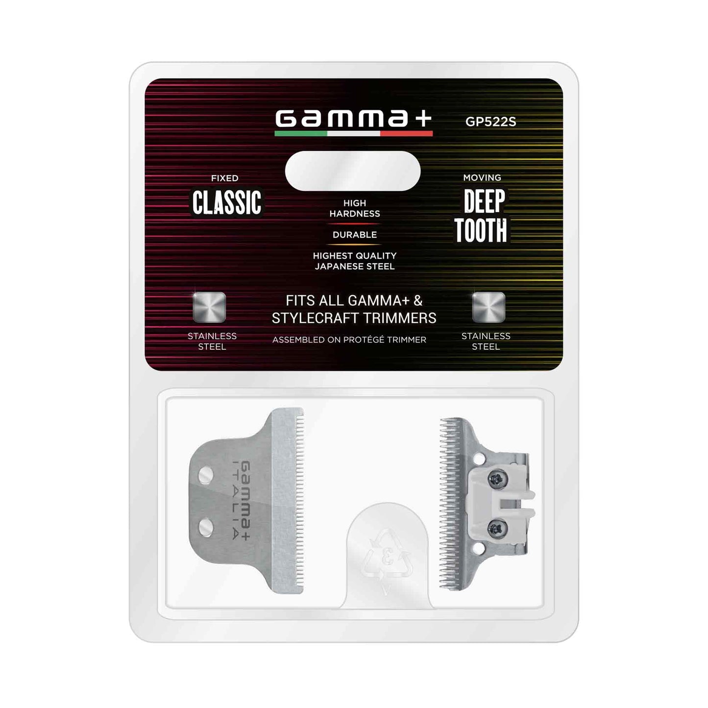 GAMMA+ Replacement Stainless Steel Fixed Blade Set with Stainless Steel Deep Tooth Cutter Trimmer Blade Set Beauty and Personal Care GAMMA+