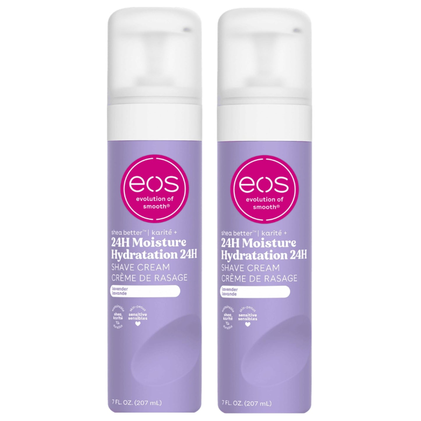 eos Shea Better Shave Cream- Lavender, Shea Butter, Aloe Vera, Moisturizing, Shaving Cream for Women, eos Shave Cream, 7 fl oz, 2-Pack Beauty and Personal Care eos