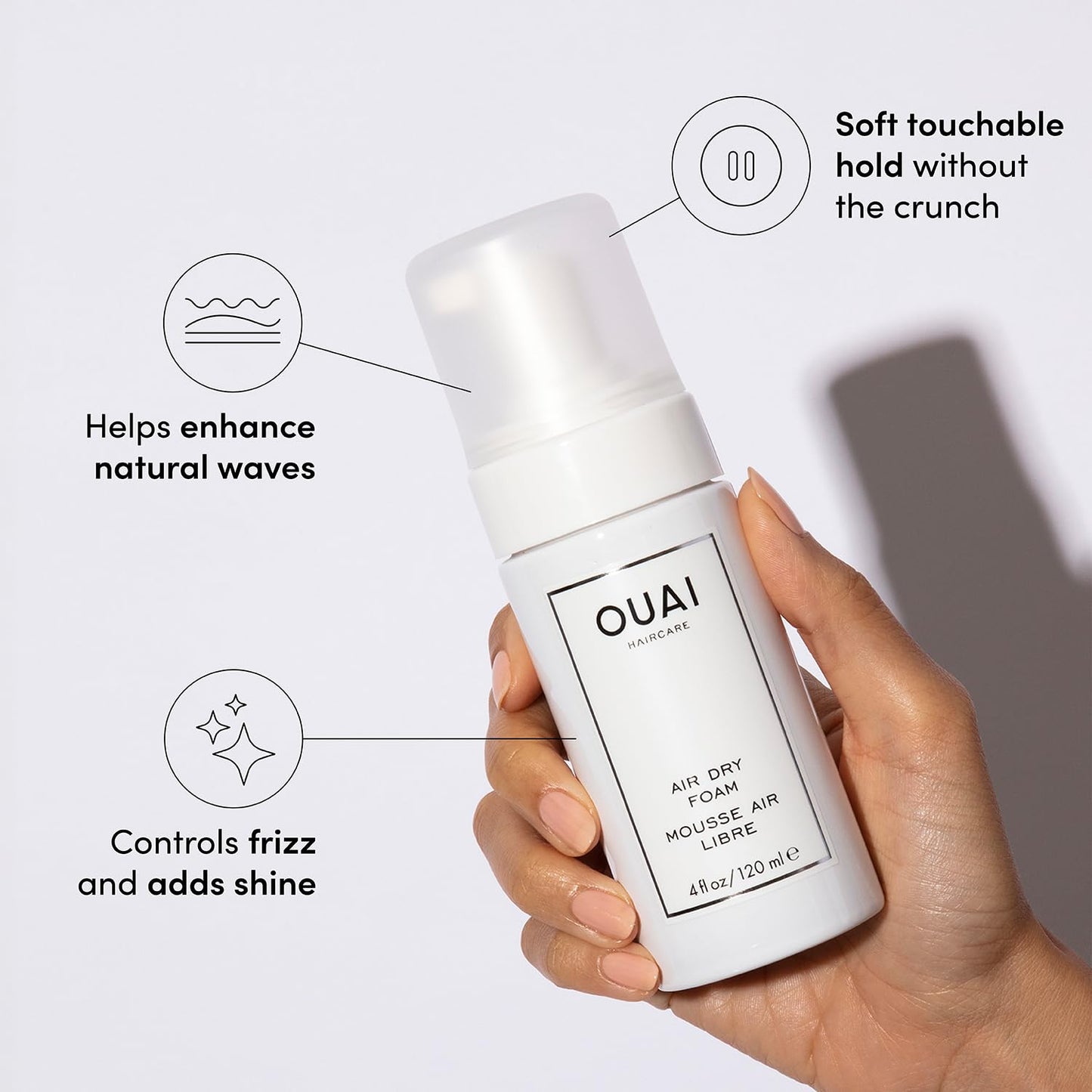 OUAI Air Dry Foam - Hair Mousse for Curly Hair & Beach Waves - Conditioning & Detangling With Kale and Carrot Extract - Paraben, Phthalate and Sulfate Beauty & Personal Care OUAI