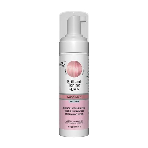 Splat Brilliant Toning Foam, Rose Gold, 5 oz., Hair Toner Lasts Up to 10 Washes, Weightless Conditioning Foam Increases Vibrancy and Shine, Vegan Beauty & Personal Care Splat