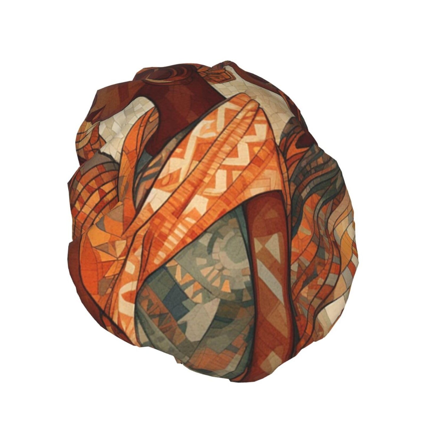 Africa Ethnic Pottery Shower Cap For Women Reusable Double Layers Bathing Bath Cap Hair Caps Waterproof Elastic Band Ladies Spa Salon Shower Hat Hair Beauty and Personal Care GDSHJKLW