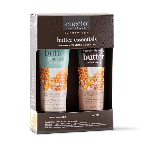 Cuccio Naturale Butter And Scrub Essentials Kit - Provides An Intense Hydrating Treatment For Silky Smooth Skin - Exfoliating Formula High In Vitamins Beauty & Personal Care Cuccio