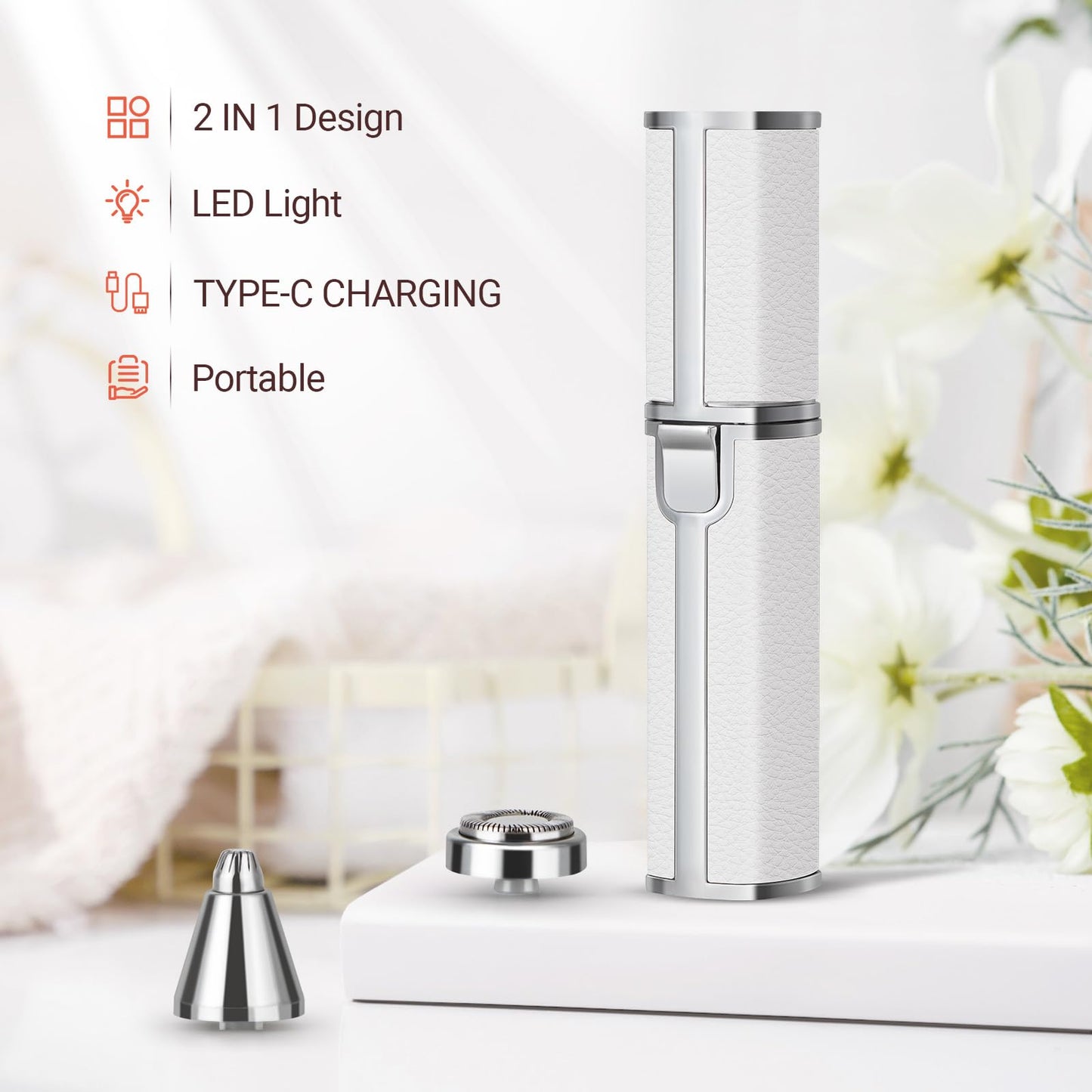 YLYYCC 2-in-1 Nose & Eyebrow Trimmer, Facial Hair Removal for Women Beauty and Personal Care YLYYCC