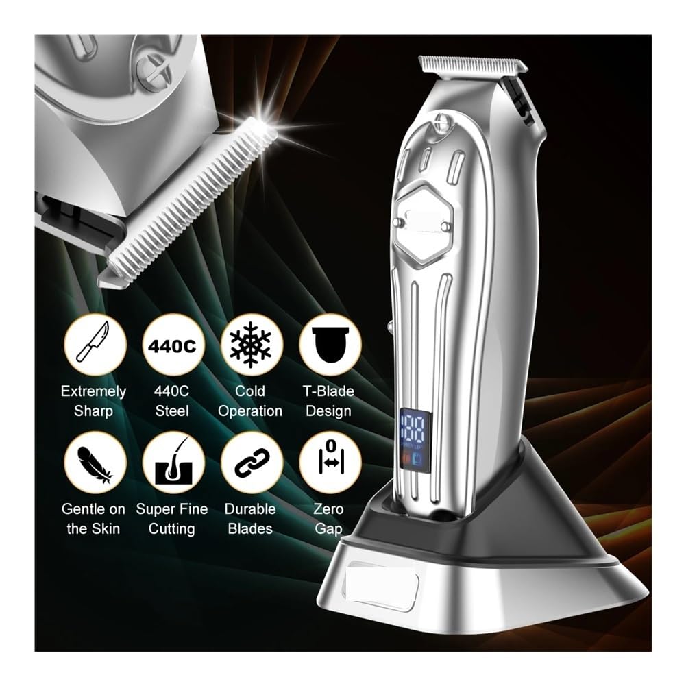 EWKYLSEM Hair Clipper Salon Quality LCD Digital Electric Haircut Machine Shaver Hairdressing Styling Tool with USB Charging Option(Gold) Beauty and Personal Care EWKYLSEM