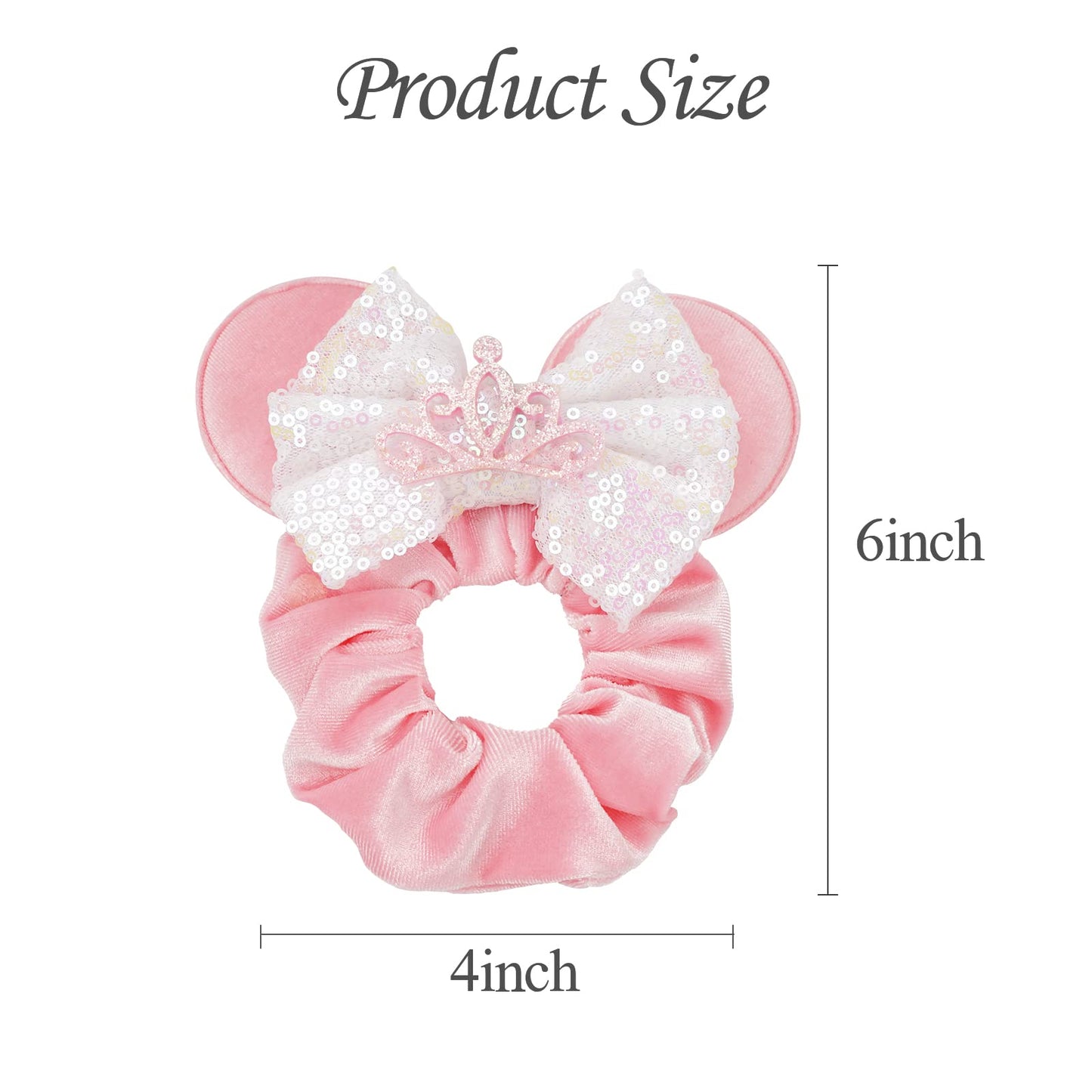 6 Pack Mouse Ears Scrunchies Velvet Sparkle Sequin Bows Hair Scrunchies Hair Ties Elastic Rubber Bands Christmas Ponytail Holders for Kids Women Girls Beauty and Personal Care CellElection