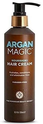 Argan Magic Nourishing Hair Cream - Hydrates, Conditions, and Eliminates Frizz for All Hair Types | Seals in Shine | Made in USA, Paraben Free Beauty & Personal Care Argan Magic