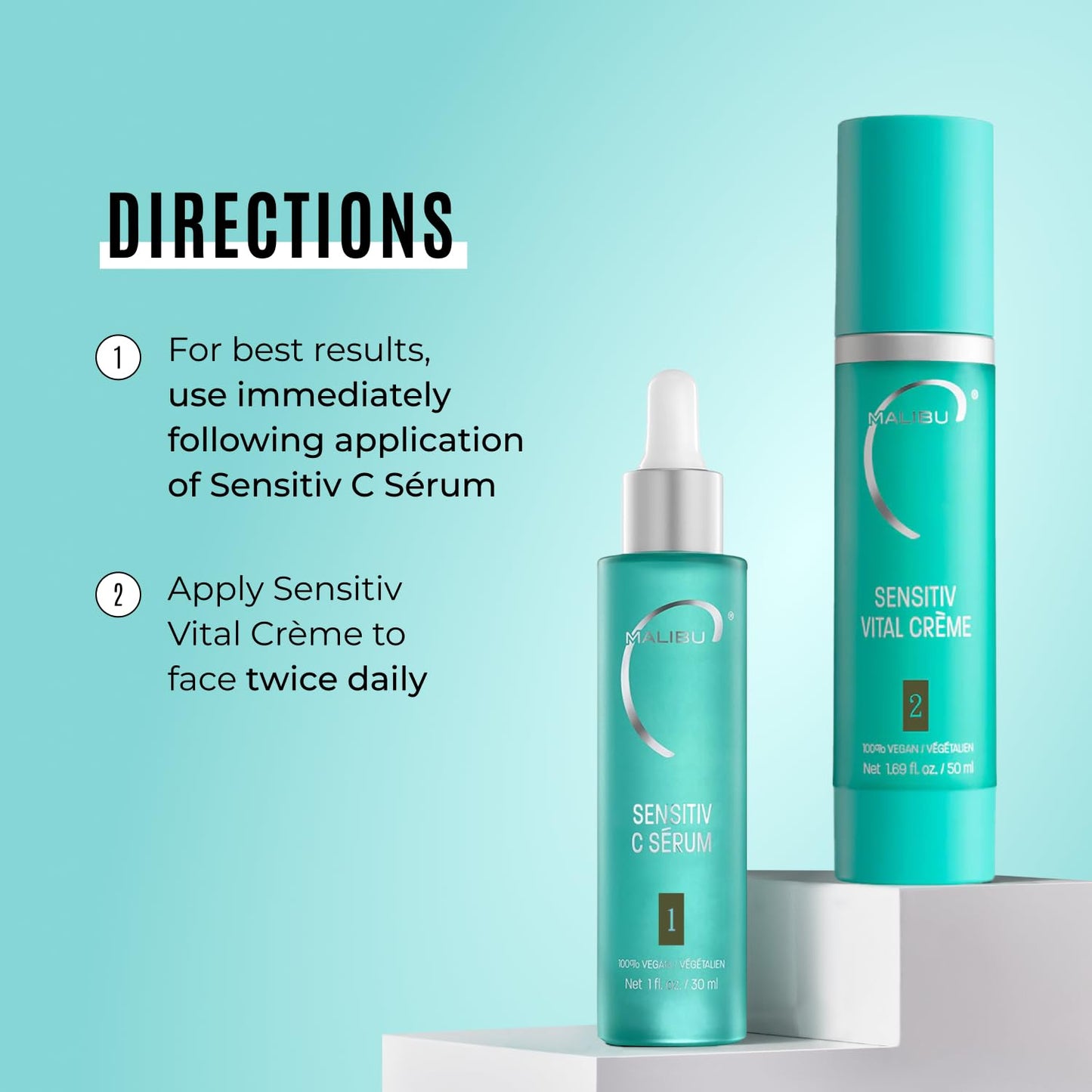 Malibu C Sensitiv Vital Crème Face Moisturizer - Non-Comedogenic Moisturizer for Combination Skin - Lightweight Formula Enriched with Pro Vitamin B5 Beauty & Personal Care Malibu C