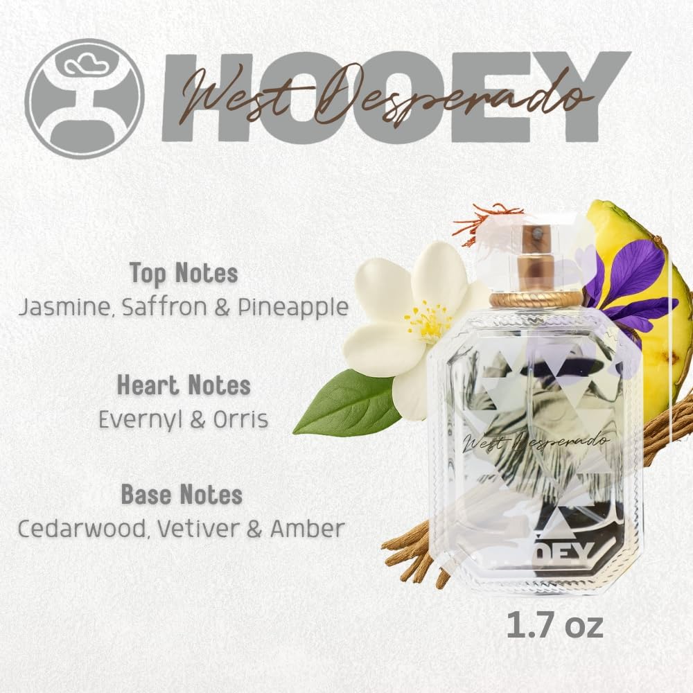 HOOEY West Desperado Women's Perfume - Long-Lasting Citrus Perfume for Women with Notes of Jasmine, Saffron, Cedarwood, Amber & More - Fresh Designer Beauty & Personal Care HOOEY