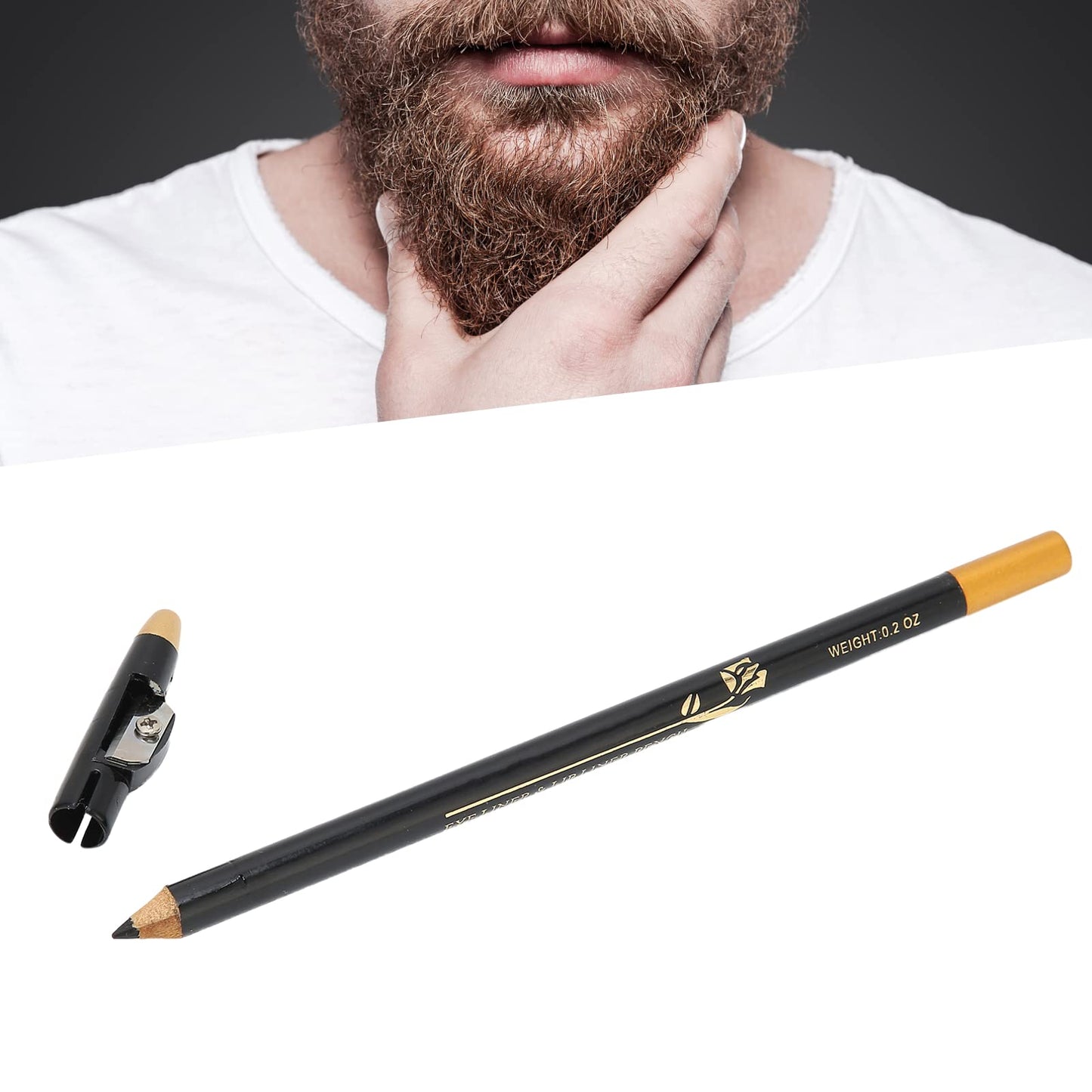 Barber Pencil, Beard Pencil Filler for Men, Barber Pencil for Lineup, Household Beard Pencil Liner, Long Lasting Repair Shape Beard Pen Water/Sweat Beauty and Personal Care Betued
