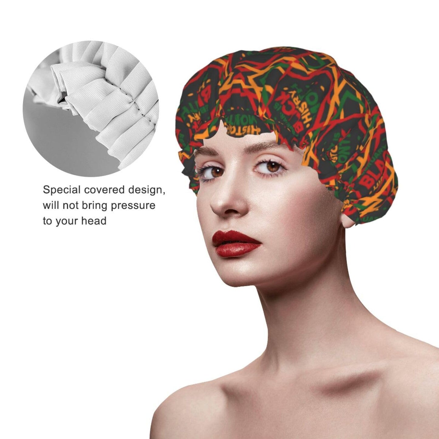 Black History Month Shower Caps Reusable Bath Cap Double Layers Waterproof Shower Cap for Women Long Hair Beauty and Personal Care Juiimr