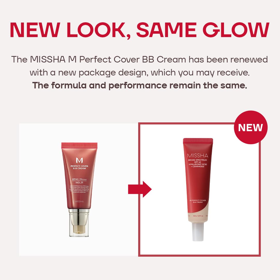MISSHA M Perfect Cover BB Cream No.21 Light Beige SPF 42 PA+++ 1.69 oz